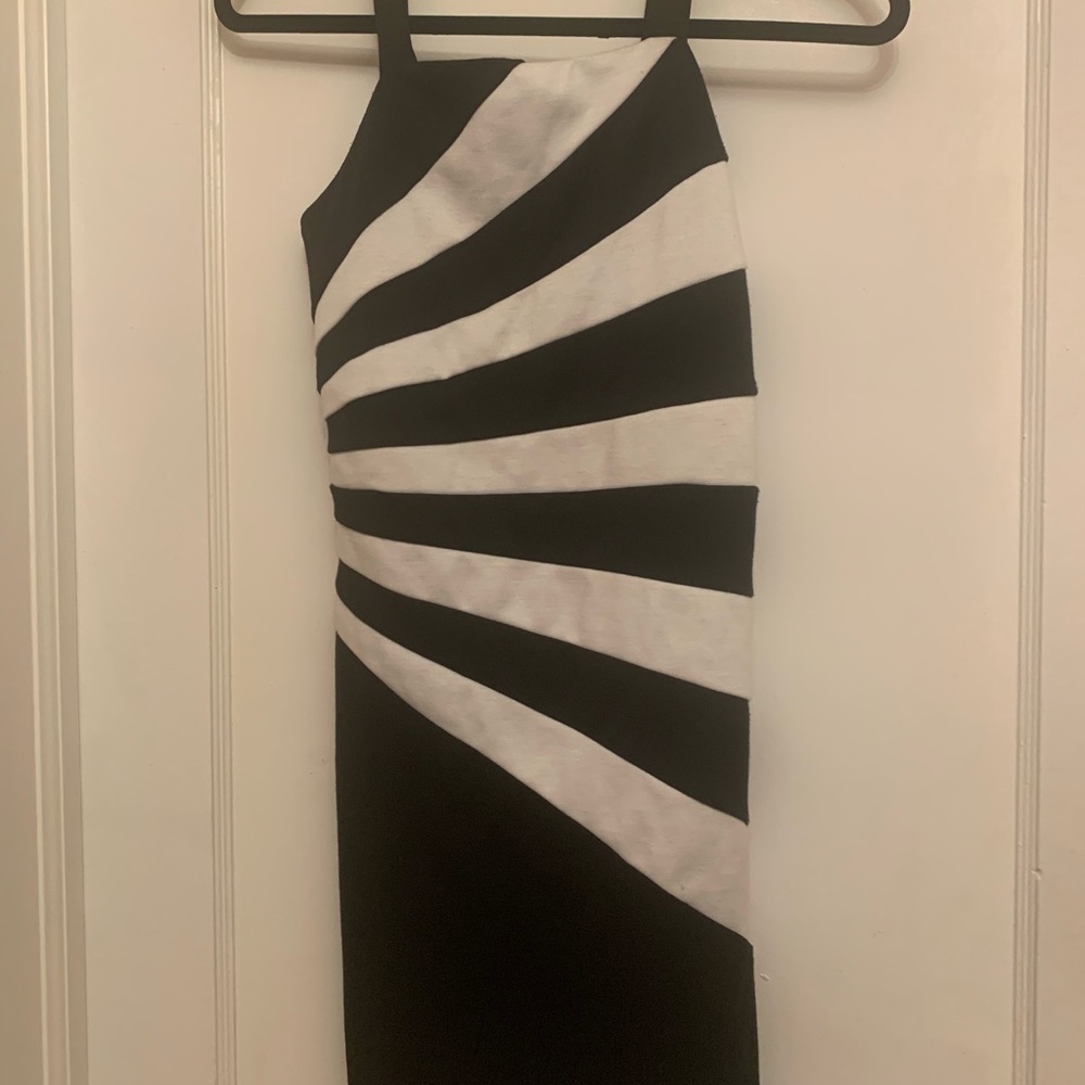 Black and White Striped Women's Dress